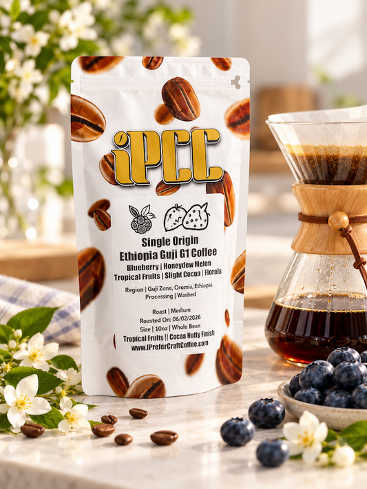Best Ethiopian coffee, Guji G1 Natural with blueberries and jasmine flowers