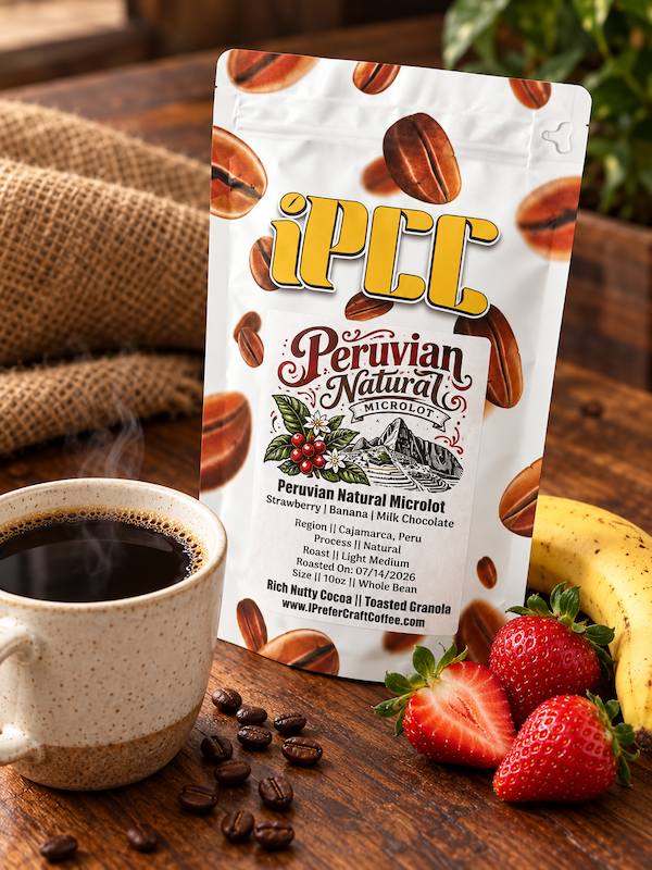 Best natural process coffee, Peruvian Natural Microlot with fresh strawberries and banana