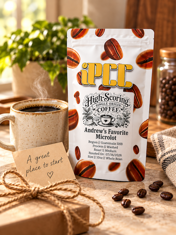 Coffee gifts for coffee lovers, a fresh roasted bag with a handwritten gift card