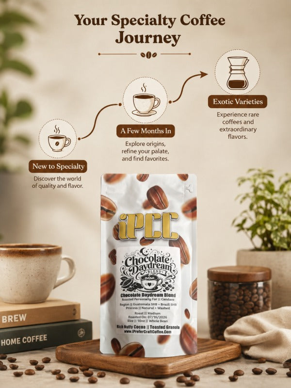 Medium roast specialty coffee journey from beginner blends to exotic varieties