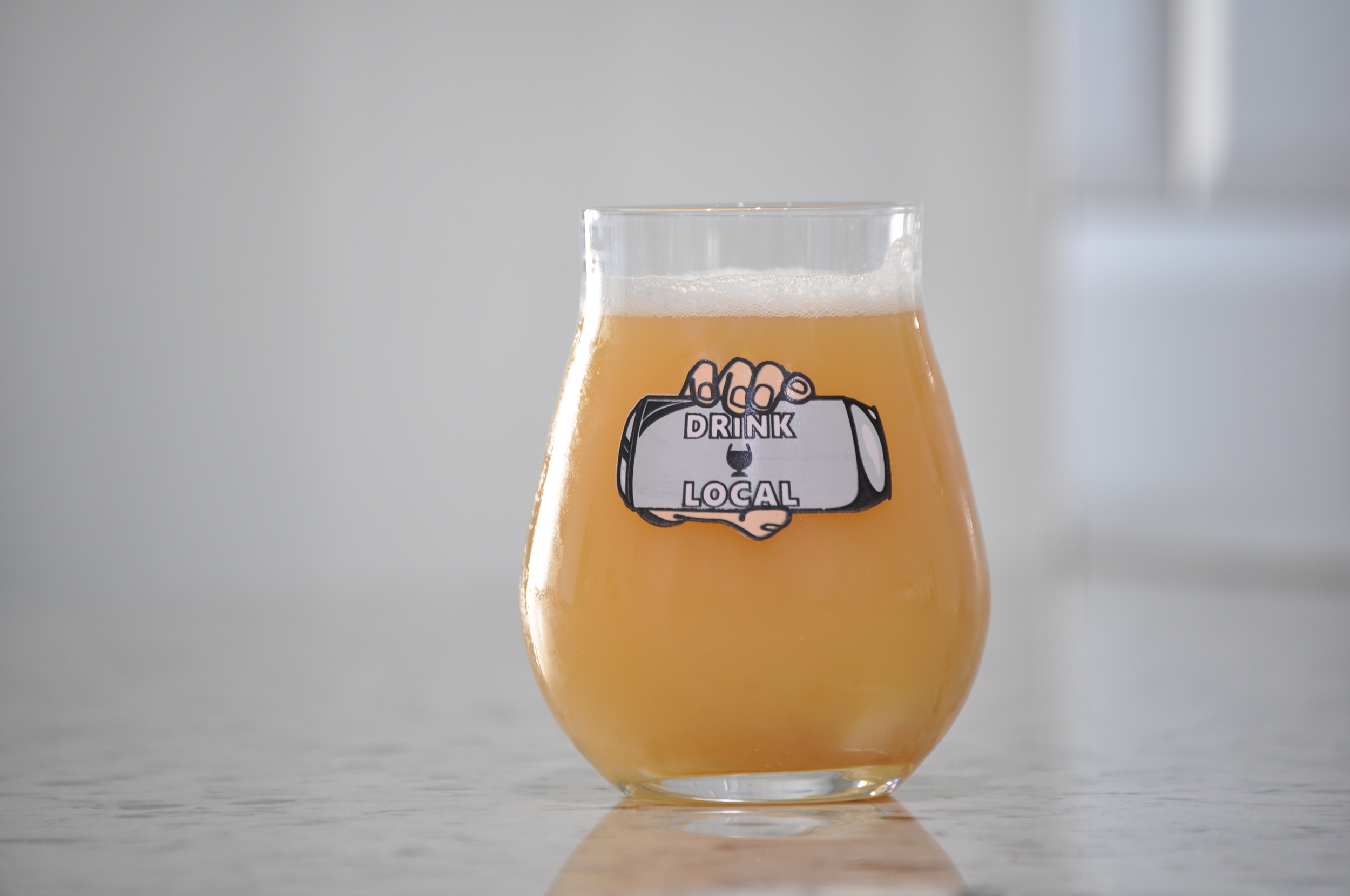 Drink Local Tulip Glass, Nucleated IPA Glassware, V2